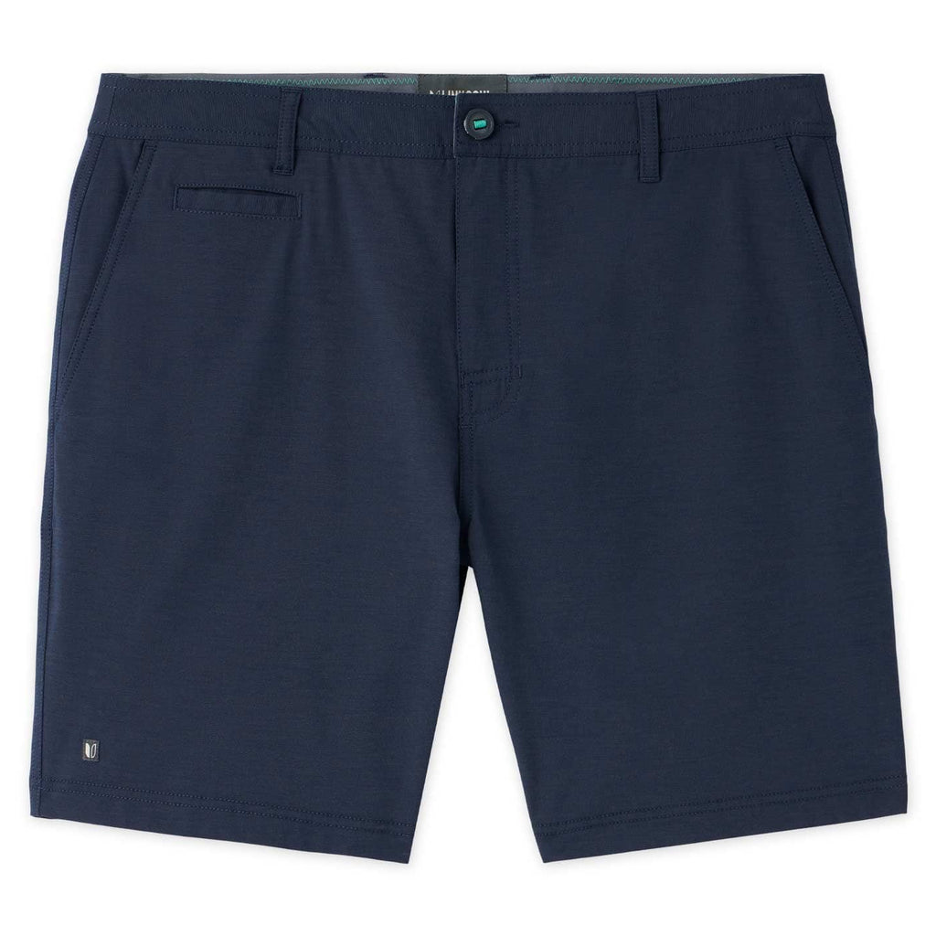 Navy blue shorts on a white background